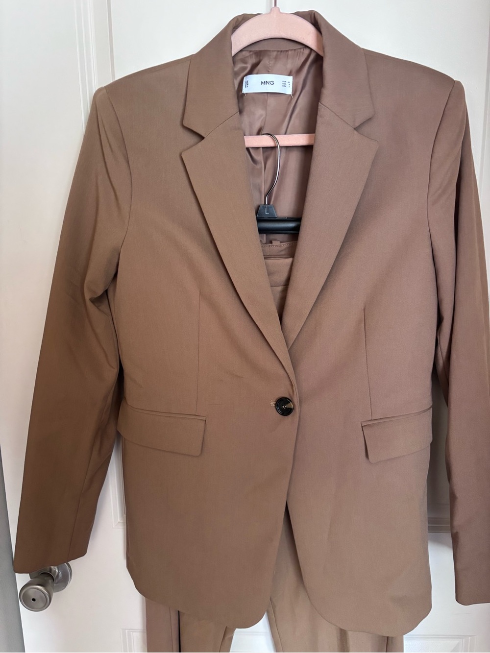 Mango Taupe Brown Womens Pantsuit Blazer (Size 8) & Trousers (Size 10) - Picture 6 of 6